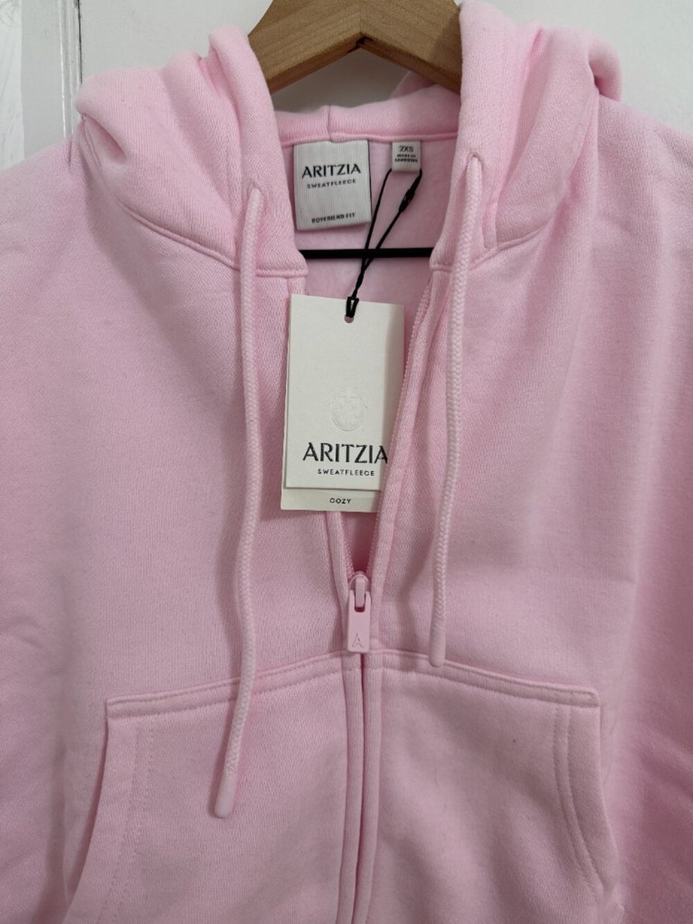 Aritzia Cozy Sweatfleece Boyfriend Boxy Zip Hoodie - Villa Blue - Size 2XS